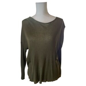 Eileen Fisher Olive Green Fine Wool blend Women's light Sweater M